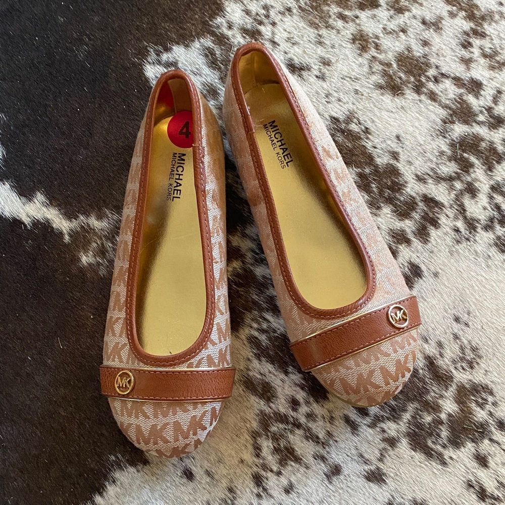 Michael Kors Monogram Tan Flats